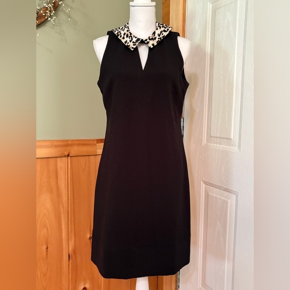 White House black market black dress with detachable accent size 8